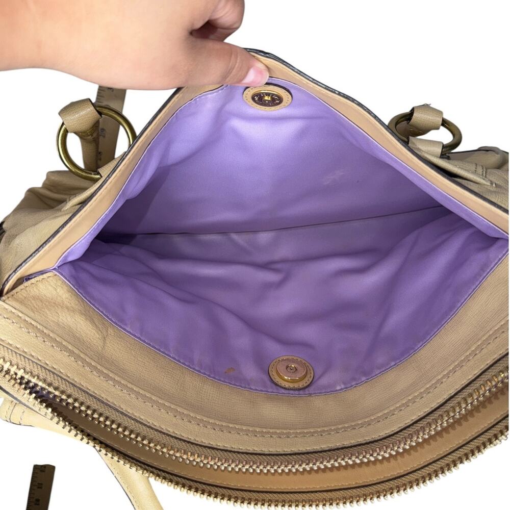 Coach XL Addison Spectator Tan Satchel Shoulder Bag Turn Lock Gold Hardware - Picture 12 of 12